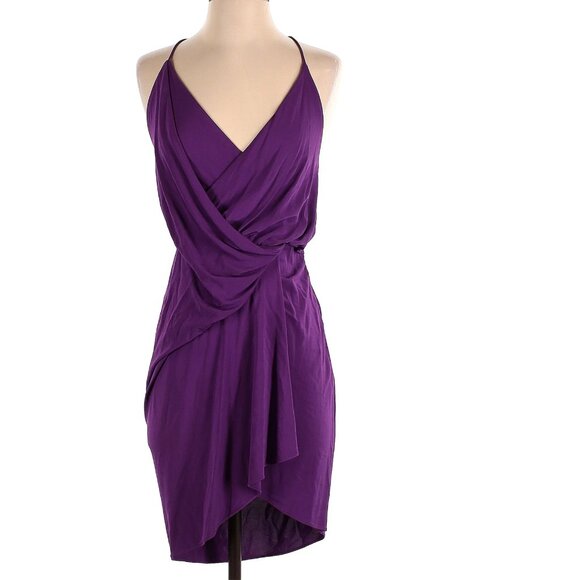 Haute Hippie Purple Kaitlin Silhouette Wrap Front Dress - Picture 11 of 13